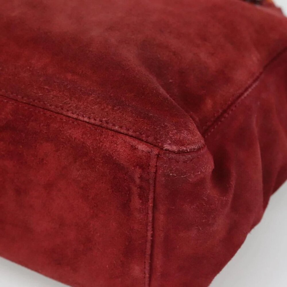 CHANEL Hand Bag Suede Red CC - Picture 7 of 15
